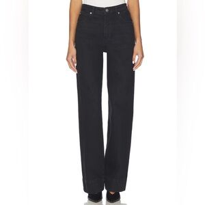 Frame Denim Black High-Rise Wide Leg Jeans